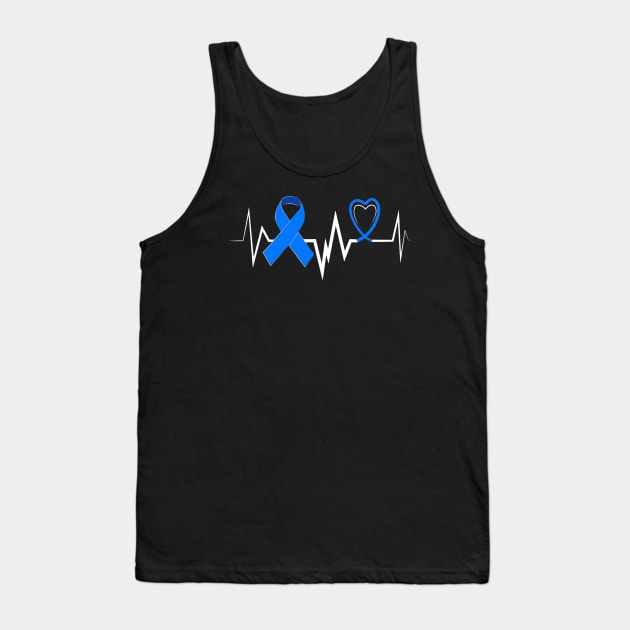 Child Abuse Awareness Shirts Heartbeat Blue Ribbon Tank Top by craiglimu